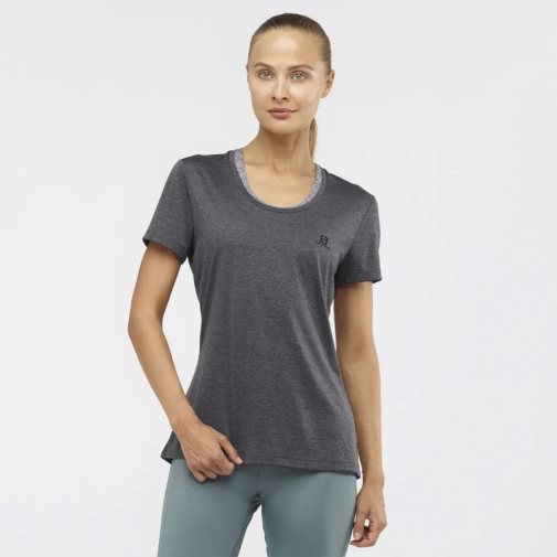 Black Salomon Agile Short Sleeve Women's T-Shirts | PH 52307D